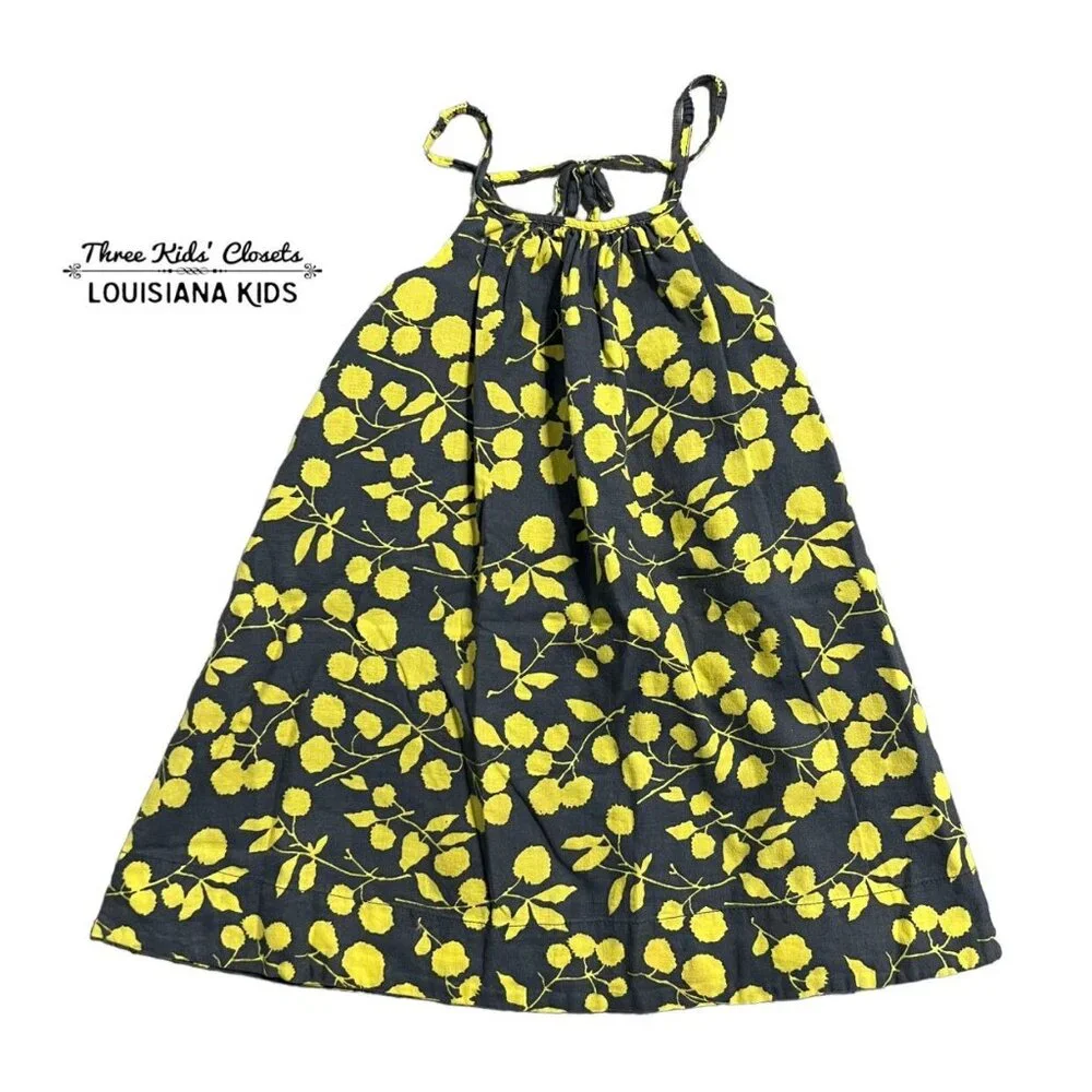 Baby Gap 4Y Grey & Yellow Floral Sun Dress
